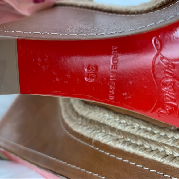 Christian Louboutin Almeria Brown Espadrille Sandals Sz 39 - Picture 15 of 15